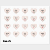 Sticker Cœur Cuit avec amour nom rose roux (Feuille)