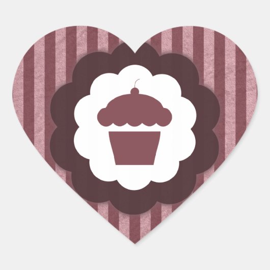 Sticker Cœur cupcake (Devant)