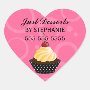 Sticker Cœur Cupcake à la boulangerie cerise