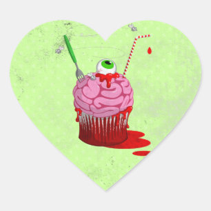 Sticker Cœur Cupcake of the Dead