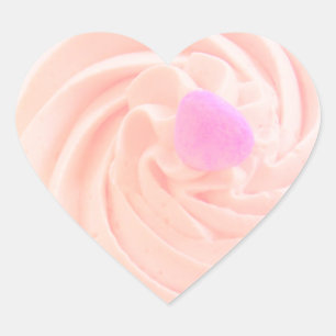 Sticker Cœur Cupcake rose gelé bonbon coeur mignon