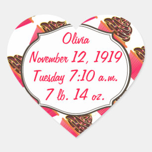 Sticker Cœur Cupcakes