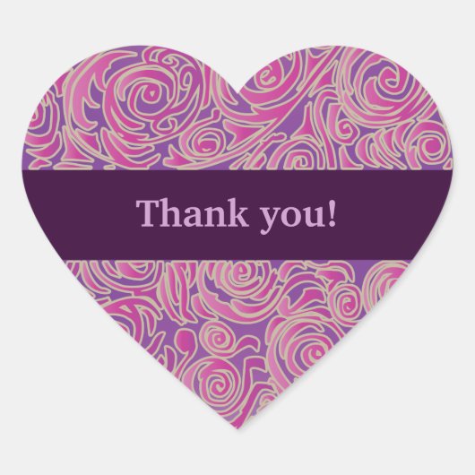 Sticker Cœur Curvy Lines Batik Coeur rose (Devant)