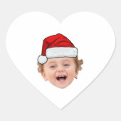 Sticker Cœur Custom Santa Hat Stickers, Face Photo Christmas (Devant)