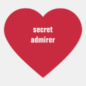STICKER CŒUR CUSTOM TEXT SECRET ADMIRER RED HEART (Devant)
