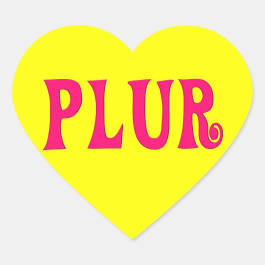 Sticker Cœur Customizable PLUR (Devant)
