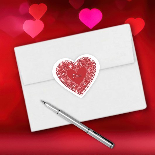 Sticker Cœur Customize Your Vintage Lace Heart