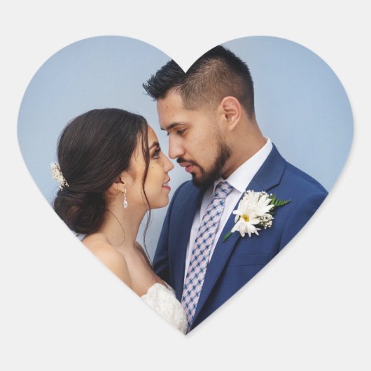 Sticker Cœur Customized Couple Wedding Photo (Devant)