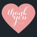 Sticker Cœur CUT MERCI HEART SEAL moderne corail simple<br><div class="desc">Un petit autocollant mignon en MERCI qui peut être utilisé pour n'importe quelle occasion - mariage,  baby shower,  faire-part de naissance,  graduation,  artisanat artisanal ou vêtements pour les petites entreprises... </div>