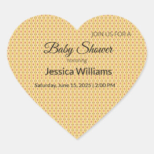 Sticker Cœur Cute Boho Baby shower Sexe Neutre, Personnalisable