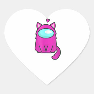 Sticker Cœur Cute Cat Astronaut, Parmi nous ou moi, Nerdy Girl