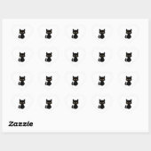 Sticker Cœur Cute chat noir 2 (Feuille)