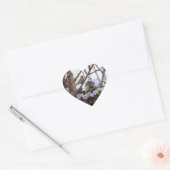 Sticker Cœur Cute chaton et nid d'oiseaux (Enveloppe)