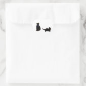 Sticker Cœur Cute Chats Noirs Kitty (Sac)