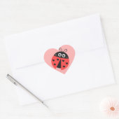 Sticker Cœur Cute coccinelle aux coeurs noirs (Enveloppe)