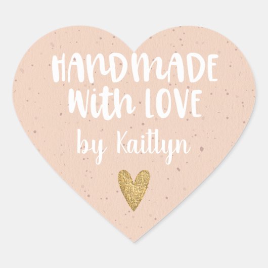 Sticker Cœur Cute Fait À La Main Avec Amour (Devant)