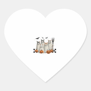 Sticker Cœur Cute Ghost Chat Funny Halloween Costumes de tenue