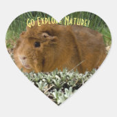 Sticker Cœur Cute Ginger Guinée Exploration Nature Photo Custom (Devant)