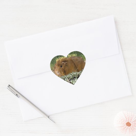 Sticker Cœur Cute Ginger Guinée Exploration Nature Photo Custom (Enveloppe)