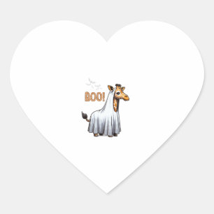 Sticker Cœur Cute Giraffe Boo Costume d'Halloween Zoo Lover