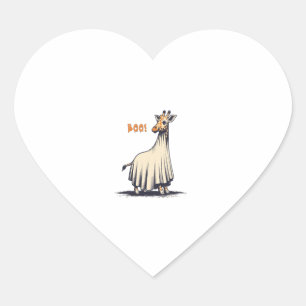 Sticker Cœur Cute Giraffe Boo Costume d'Halloween Zoo Lover Gir