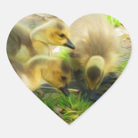 Sticker Cœur Cute Gosling (Devant)