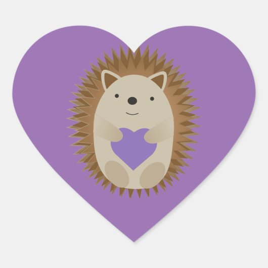 Sticker Cœur Cute Hedgehog (Devant)