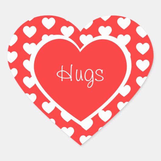 Sticker Cœur Cute Hugs Valentine's Day (Devant)