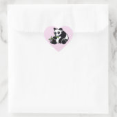 Sticker Cœur Cute I love PANDAS -Amoureux des animaux - Faune - (Sac)