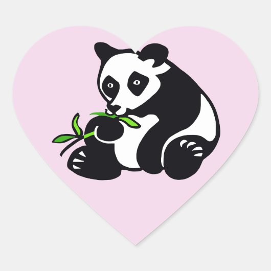 Sticker Cœur Cute I love PANDAS -Amoureux des animaux - Faune - (Devant)