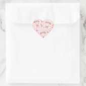 Sticker Cœur Cute Kawaii Bunny Flower Crown Pattern (Sac)