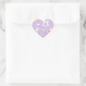 Sticker Cœur Cute Kawaii Bunny Heart Moon Pattern (Sac)
