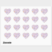 Sticker Cœur Cute Kawaii Capybara Pattern | Cozy Pastel (Feuille)