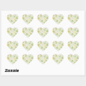 Sticker Cœur Cute Kawaii Frog Pattern | Green Pastel (Feuille)
