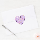 Sticker Cœur Cute Kawaii Magic Cats Pattern | Pastel Witchy  (Enveloppe)