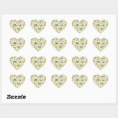 Sticker Cœur Cute Kawaii Panda Pattern | Bamboo Pastel  (Feuille)