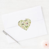 Sticker Cœur Cute Kawaii Panda Pattern | Bamboo Pastel  (Enveloppe)
