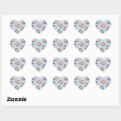 Sticker Cœur Cute Kawaii Penguin Winter Pattern | Cozy Hot Coco (Feuille)