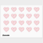 Sticker Cœur Cute Kawaii Teddy Bears & Strawberries Pattern (Feuille)