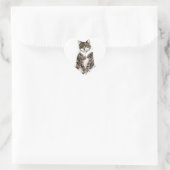 Sticker Cœur Cute Kitty Peinture Tabby Chat (Sac)