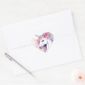 Sticker Cœur Cute Magique Unicorne (Enveloppe)