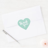 Sticker Cœur CUTE MERCI HEART SEAL script moderne menthe blanc (Enveloppe)