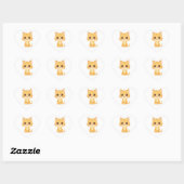 Sticker Cœur Cute Orange Kitten (Feuille)