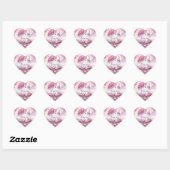 Sticker Cœur Cute Pretty Rose Fairy et Unicorne (Feuille)