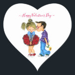 Sticker Cœur Cute Romantic Couple Love - Valentine's Day Kiss<br><div class="desc">Cute Romantic Couple - Love - Valentine's Day Kiss Boy and Girl - Fun Painting - Choose / Add Your Unique Text / Nom / Color - Make Your Special Venin - Resize and move or remove / add element - Image / text customiztoation to Painting and design par MIGNED....</div>