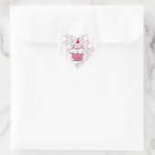 Sticker Cœur Cute rose Cupcake d'anniversaire (Sac)