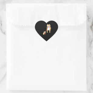 Sticker Cœur Cute shiba inu Nope chien drôle design