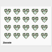 Sticker Cœur Cute Turtle Leaves Seamless Pattern, Tropical  (Feuille)