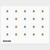 Sticker Cœur Cute Turtle Wearing Sunglasses Paint Splash Sea An (Feuille)