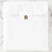 Sticker Cœur Cute Turtle Wearing Sunglasses Paint Splash Sea An (Sac)